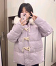 妍莉芬（yanlifen）紫色羽絨棉服女冬季2024新款大毛領(lǐng)加厚羽棉襖絨服面包服棉衣外套 紫色 M【推薦105-120斤】 曬單實(shí)拍圖
