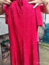 帕絲特喜婆婆中式旗袍喜宴婚宴家宴媽媽短袖禮服連衣裙 紅色 XL 曬單實(shí)拍圖