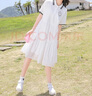 方糖姑娘女大童夏季連衣裙新款學(xué)院風(fēng)2025紗裙子學(xué)生裝少女初中生韓版洋氣 2109119BSQ白色 M 曬單實(shí)拍圖