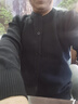 倉石一樹(shù)潮牌棒球領(lǐng)大碼針織衫毛衣夾克男女款2026春秋款外穿加厚開(kāi)衫外套 黑色【加厚款】 M 曬單實(shí)拍圖