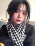CTRLEND圍巾女秋冬季保暖護頸圍脖披肩女韓版百搭學(xué)生情侶潮 經(jīng)典千鳥(niǎo)—黑白 曬單實(shí)拍圖
