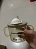 科巢兒童水杯牛奶杯1-2-3歲以上寶寶吸管奶瓶刻度PPSU防摔喝奶杯 丹妮婭棕 350ml 曬單實(shí)拍圖