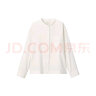 无印良品（MUJI）女式法兰绒 立领衬衫 格子 内搭 衬衣  BCB19C1A 米白色 XL 实拍图
