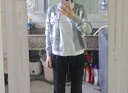 森馬（Semir）針織開衫女短款圓領(lǐng)正肩顯瘦2024冬趣味小狗提花上衣109724106004 曬單實(shí)拍圖