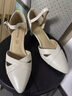 蜘蛛王女鞋包頭涼鞋女真皮夏季2025年新款優(yōu)雅中粗跟尖頭高跟鞋女091286 米白色 36 (230mm) 曬單實(shí)拍圖