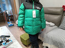 雪中飛【雙面穿】?jī)和鸾q服冬季輕薄男女童面包服羽絨服橄欖灰綠140cm 曬單實(shí)拍圖