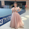 姣霓（joli）女童禮服高端小女孩演出服主持人花童婚禮兒童公主裙洋氣輕奢小眾 茱萸粉 120 曬單實(shí)拍圖