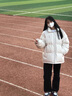 DXOT2025秋冬季新款學(xué)生棉服外套女學(xué)院風(fēng)PU皮保暖面包服寬松大碼棉襖 白色 M 建議95-110斤 曬單實(shí)拍圖