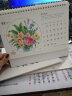 朗捷（longe）台历2024年日历龙年月历大格子书写计划本式年历简约办公桌面日历摆件桌历定制 幸福花语（2024年） 实拍图