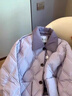 FSHE小香風(fēng)棉服外套女撞色翻領(lǐng)夾棉秋冬款時(shí)髦洋氣輕薄棉衣少女棉襖女 紫色 S 曬單實(shí)拍圖