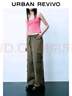 UR2025春季新款女裝街潮工裝風(fēng)多口袋寬松闊腿褲UWV640027 墨綠 XS 曬單實拍圖