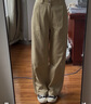 森馬（Semir）休閑褲女百搭腰帶長(zhǎng)褲氣質(zhì)時(shí)尚女士夏季通勤顯瘦闊腿褲ins潮 咖色調(diào)00455 S 曬單實(shí)拍圖
