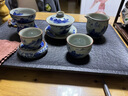 旅序 青花瓷蓋碗茶杯功夫茶具小套裝陶瓷泡茶碗家用辦公會(huì)客整套 老陶泥【千里江山-缸杯12頭】 曬單實(shí)拍圖
