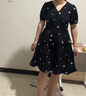 VEGA CHANG連衣裙女2025夏季新款小個(gè)子高級氣質(zhì)法式刺繡收腰顯瘦小黑裙 雛菊黑 M 曬單實(shí)拍圖