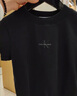 Calvin KleinJeans春夏女士簡約字母時尚ck辣妹重磅微彈正肩短袖T恤J221171 BEH-太空黑 XS 曬單實拍圖