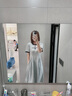 百家好/百家好圓領(lǐng)顯瘦T恤裙女2024夏季新款高腰捏褶連衣裙 灰色 M 曬單實(shí)拍圖