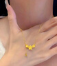 中國黃金（CHINA GOLD）黃金項鏈女士足金三生花項鏈花朵吊墜生日禮物送女友老婆 【京速達】足金項鏈約3.9g【玫瑰禮盒】 曬單實(shí)拍圖
