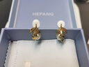 HEFANG何方珠寶金葉子珍珠耳釘耳飾銀輕奢高級(jí)感生日禮物送女友老婆 耳釘款 曬單實(shí)拍圖
