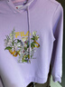 FILA 斐樂(lè )官方女子連帽衛衣春新款休閑舒適花朵刺繡針織上衣 淺薰衣草紫-VT M 165/84A 曬單實(shí)拍圖
