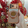 SUOLIAO適用iPhone17Promax手機殼新款鑲鉆閃粉磁吸支架自帶鏡頭膜全包圍防摔散熱保護套女生輕奢ins軟殼 【星宇橙+閃粉卡】磁吸閃粉支架-帶鏡頭膜+鋼化膜 iPhone17Promax 曬單實(shí)拍圖