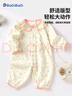 巴帝巴帝秋冬款嬰幼兒女童純棉連體衣爬服睡衣哈衣空調(diào)服 田園碎花粉 90cm 曬單實拍圖