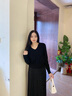 愛特愛（EITIE）V領顯瘦舒適純色針織衫秋季新款大牌女裝羊毛衫上衣D2401409 珍珠白11 L 165 曬單實拍圖