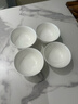 Remec純白骨瓷 4.5英寸高足高腳米飯碗4個(gè)裝 湯碗 骨瓷碗  飯碗 小碗  曬單實(shí)拍圖