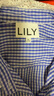 LILY2025秋新款女裝復(fù)古藍(lán)色格紋氣質(zhì)蕾絲繡花翻領(lǐng)長袖襯衫外套 401藍(lán)色 M 曬單實拍圖