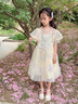 奧蒙威（AOMENGWEI）女童禮服公主裙甜美兒童花童婚紗生日連衣裙主持鋼琴演出服DY9208 白色短袖【單裙】 140 曬單實(shí)拍圖