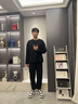 Lee男鞋高端真皮印花板鞋潮牌鞋子男高級感時尚男士休閑鞋潮流運動鞋 黑色 42 【偏大/請拍小一碼】 曬單實拍圖