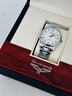 古浪琴海瑞士正品原裝復古浪琴海外購手表男士名匠機械表防水真皮名牌男表 鋼帶本色白面 40mm 曬單實(shí)拍圖