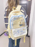 奇咔洛書包女小學(xué)初中生高顏值三到六年級(jí)女孩可愛高中生新款雙肩包背包 黃色雙肩包帶零錢包+星星徽章 曬單實(shí)拍圖