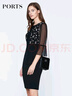 PORTS寶姿 新品 女裝優(yōu)雅喇叭袖收腰連衣裙LN8D187KWB008 黑色 S (4) 曬單實(shí)拍圖