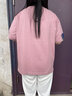 萌菲思胖女人200斤加肥加大碼女裝胖妹妹寬松遮肚子顯瘦上衣夏季新款韓 皮粉 XL【建議150-200斤】 曬單實拍圖