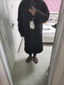 籬人歸羽棉絨服男女同款冬季加厚大衣長款過膝棉衣防寒保暖情侶大碼外套 黑色 XL 曬單實拍圖