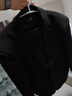 羅蒙（ROMON）西服套裝男春秋季商務(wù)修身西裝男士正裝結婚禮服男裝 黑色3XL 曬單實(shí)拍圖