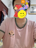 米度麗月子服夏季孕婦睡衣產(chǎn)后哺乳衣薄款寬松短袖喂奶衣服家居服 粉綠 XL碼（建議130-160斤左右） 曬單實拍圖