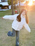 詩(shī)丹蕊美式小碎花立領(lǐng)扣子棉服女2025新款冬季加厚羽棉襖絨服面包服外套 白色 均碼 【可備注碼數】 曬單實(shí)拍圖