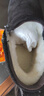 卡帝樂(lè )鱷魚(yú)（CARTELO）冬季男士棉鞋真皮羊毛加絨保暖磨砂皮男鞋冬鞋防滑休閑高幫棉皮鞋 黑色/拉鏈 39 曬單實(shí)拍圖