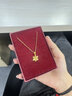 老廟黃金吊墜足金雪花項鏈掛墜女項鏈鎖骨鏈送女友老婆七夕情人節禮物 浪漫雪花吊墜約1.1g+鏈子+禮盒 曬單實(shí)拍圖