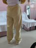 ANED加絨加厚香蕉運動(dòng)褲子女秋冬鄭州即墨衛褲刺繡松緊腰哈倫闊腿褲潮 黃色小個(gè)子款 S 160 曬單實(shí)拍圖