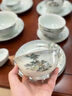 漢茗景德鎮高嶺土青瓷碗盤(pán)餐具整套家用中式高檔碗碟筷套裝喬遷禮物 可微波爐丨錦盒裝丨 70件套 曬單實(shí)拍圖