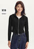 森馬（Semir）外套女短款分割純色小個子衣服秋季正肩緊身連帽夾克101524108005 曬單實拍圖