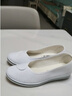 凰巣護士鞋女舒適軟底坡跟帆布鞋美容院醫護專(zhuān)用工作鞋透氣平底小白鞋 白色布面 37 曬單實(shí)拍圖