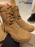 多威新式棕色作戰訓靴男側拉鏈超輕透氣戶(hù)外作訓靴牛皮耐磨作戰靴 網(wǎng)面 40 =250 曬單實(shí)拍圖
