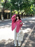 真維斯（JEANSWEST）加絨半高領(lǐng)內(nèi)搭打底衫長(zhǎng)袖女裝2024新款秋冬季絨德保暖女士上衣服 米色 藍(lán)色彩虹橫_K L 曬單實(shí)拍圖