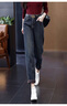 定原水泥灰直筒牛仔褲女春秋冬2025新款復古高腰顯瘦休閑窄版闊腿褲子 水泥灰長(cháng)褲【加絨】 L /28（110-120斤） 曬單實(shí)拍圖