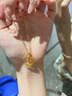 中國黃金（CHINA GOLD）星月黃金吊墜女足金掛墜鎖骨鏈項鏈情人節生日禮物馬年本命年禮物 月亮蹦迪珠吊墜 約2.3g【贈銀鏈】 曬單實(shí)拍圖