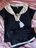 啄木鳥(niǎo)冰絲運動(dòng)套裝女夏季時(shí)尚減齡中年休閑海軍領(lǐng)兩件套 米白 XL 建議110-125斤 曬單實(shí)拍圖