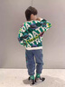 FNJ KIDS童裝男童衛(wèi)衣套裝春秋2025新款時尚寶寶休閑衣服兒童兩件套 綠色 120 （建議身高110-120cm） 曬單實拍圖